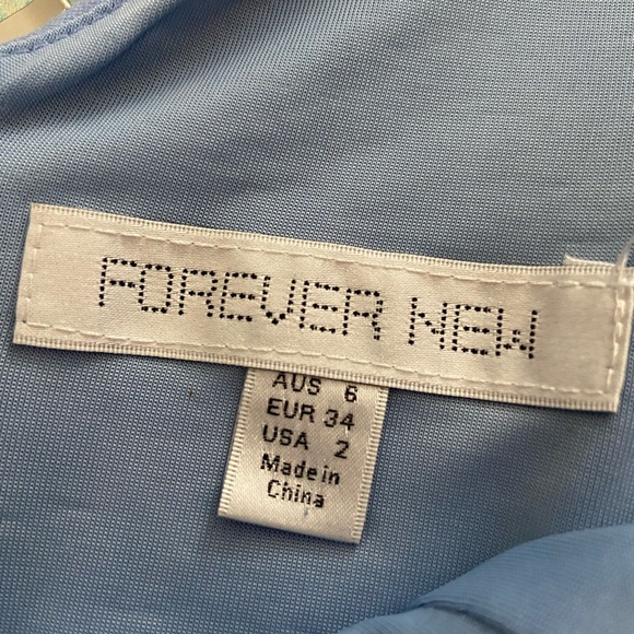FOREVER NEW Women Midi Fit & Flare Sleeveless Sky Blue Dress Size 2 AUS 6 - Picture 5 of 9